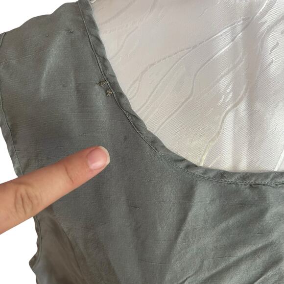 Vintage Sage Red Rose Embroidery Silk Shirt Womens Sz Medium Fall Fairy Feminine - Picture 6 of 16